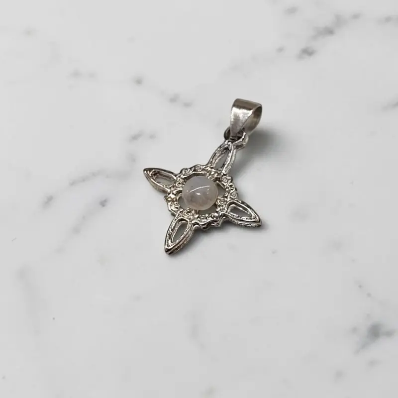 Dije Nudo de Brujas Mini Piedra de la Luna Adularia Rolada