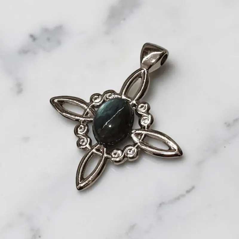 Dije Nudo de Brujas XL con Labradorita Rolada
