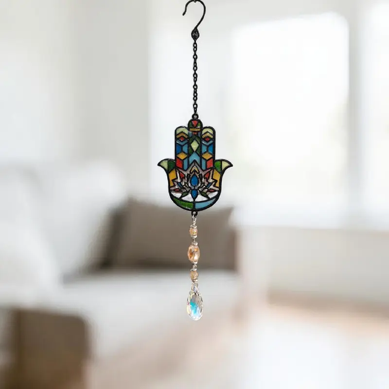 Movil Metal Colgante Mano de Fatima con Atrapasol 38cm