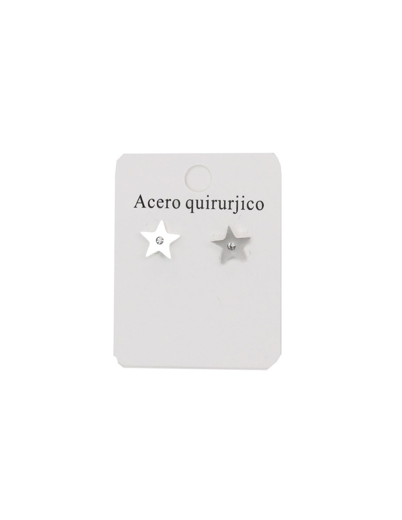 Aros Acero Quirurgico Estrellas con Strass