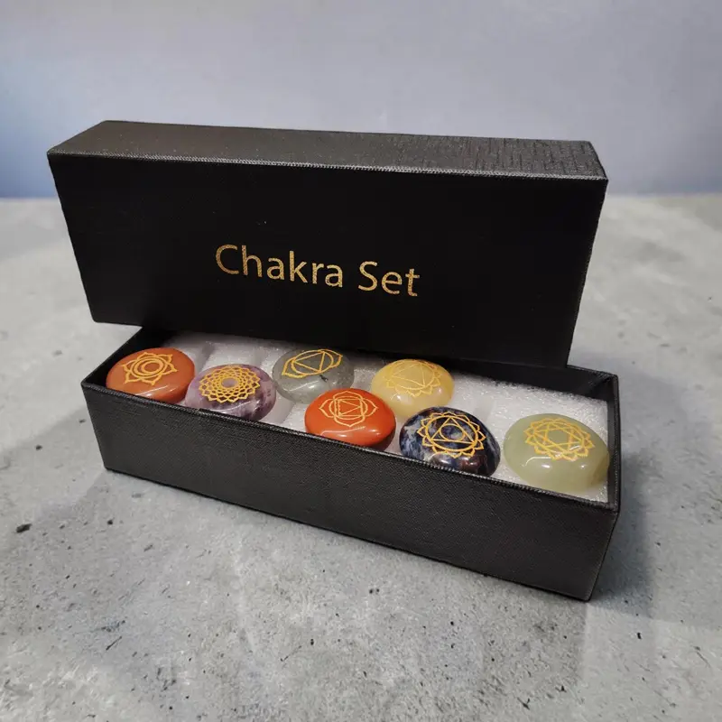 Set 7 Chakras Redondo con Caja