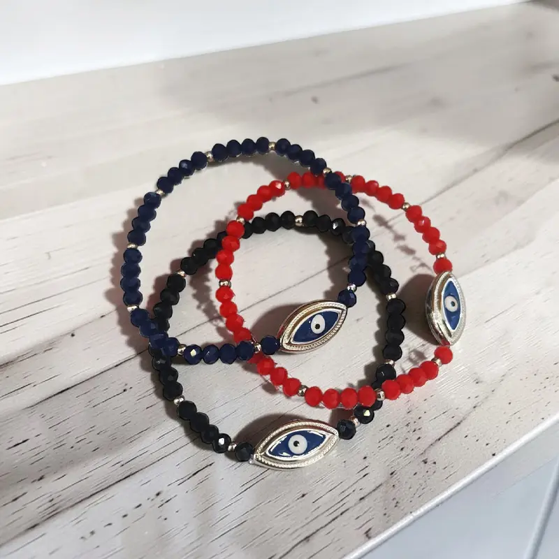 Pulsera Elastica con Dije Ojo Turco Colores Surtidos 