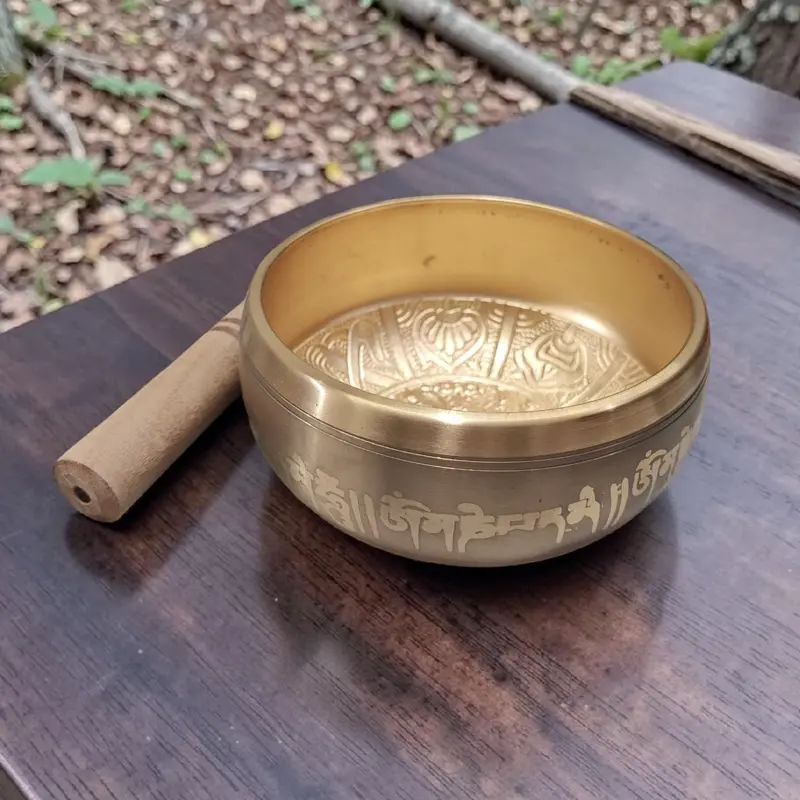Cuenco Tibetano 15cm Dorado