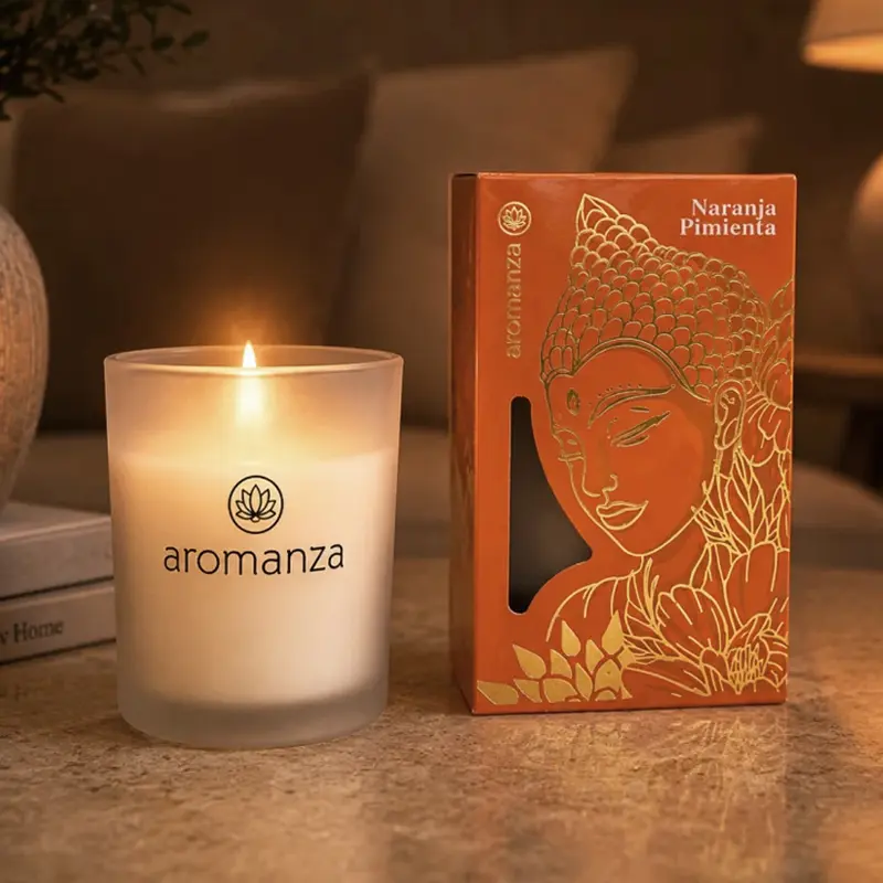 Vela Aromatica Premium Naranja Pimienta, Aromanza