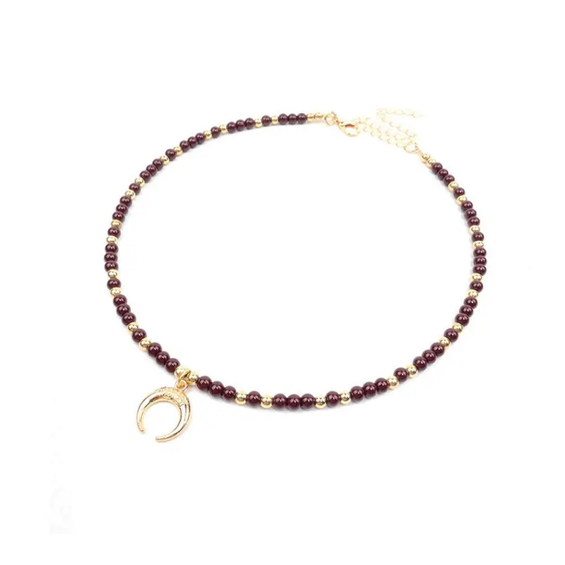 Collar Enhebrado Bordo