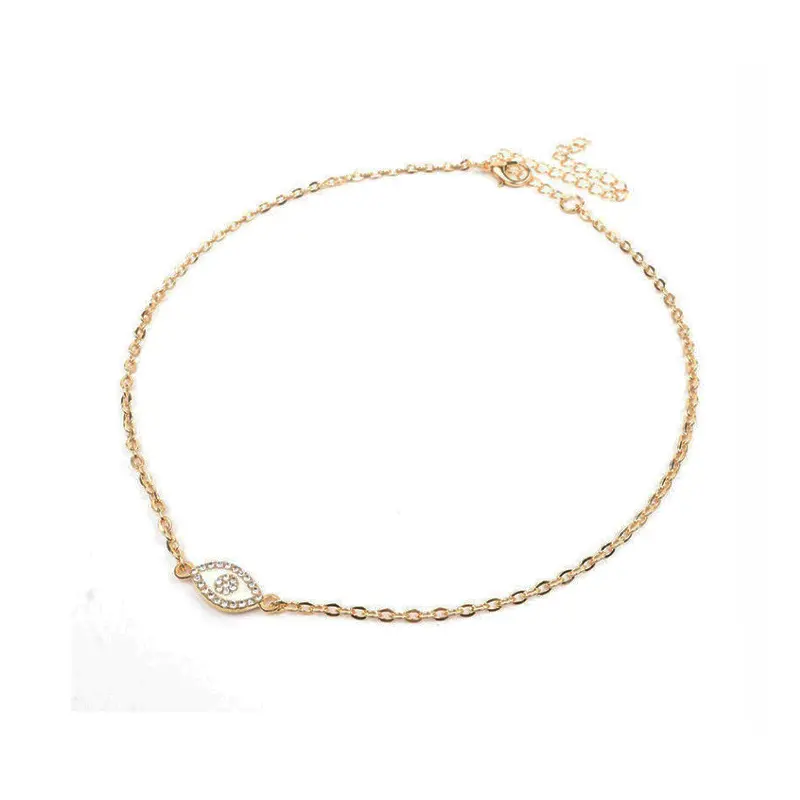 Collar Dorado con Ojo Turco con Strass