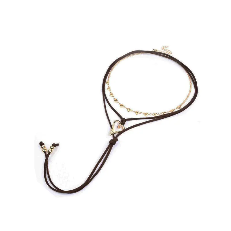 Collar Gamuza con Dije Corazon 
