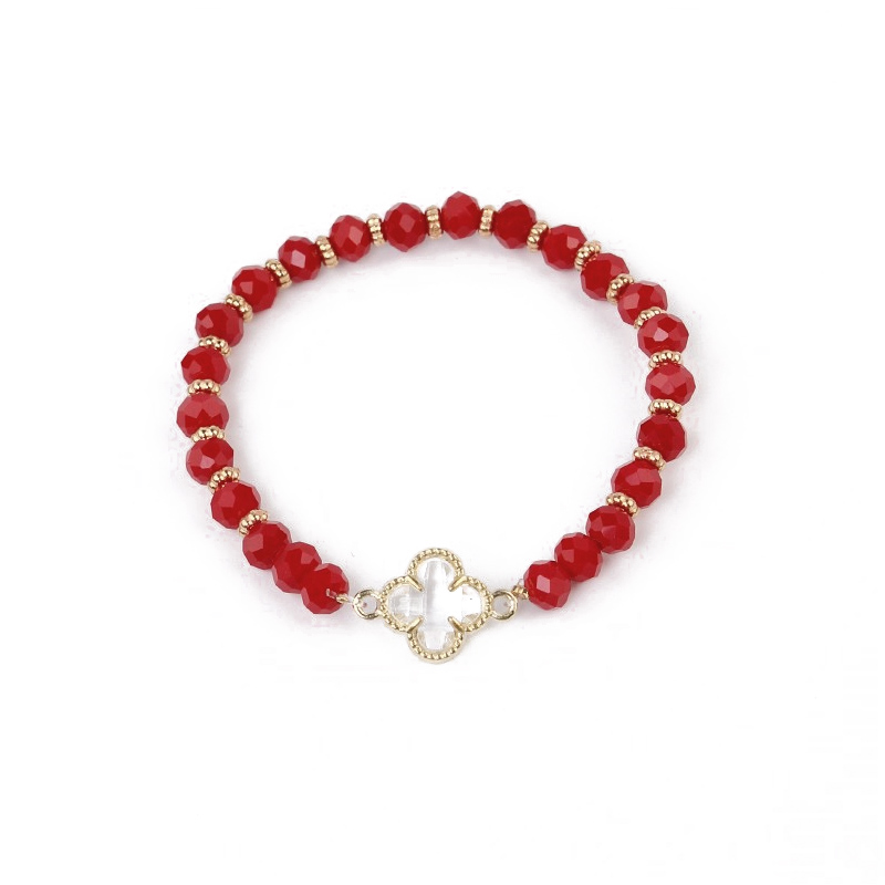 Pulsera Elastica Roja Crystal Trendy