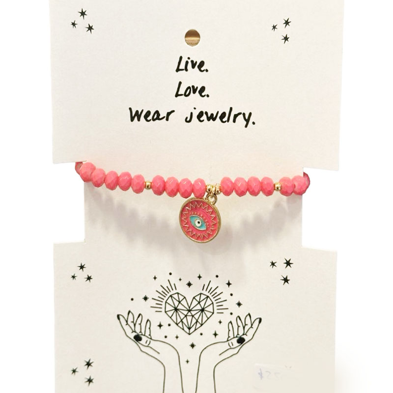 Pulsera Rosa con Ojo Turco