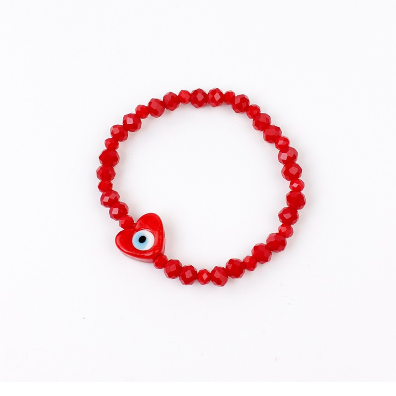 Pulsera Elastica Roja Heart Amulet