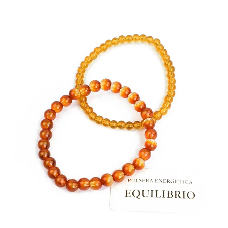 Set Pulseras Elasticas Energy Ambar