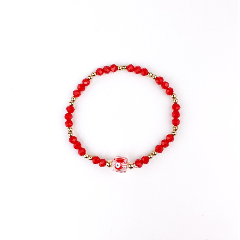 Pulsera Elastica Rojo Crystal Eye