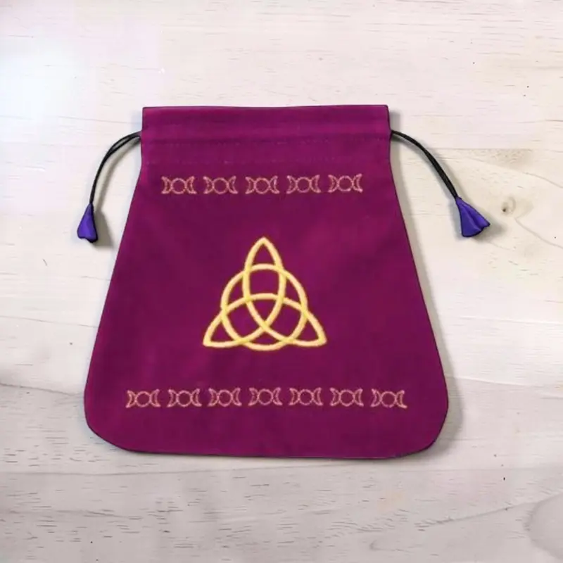 Bolsa de Tarot Bordo Terciopelo Wicca