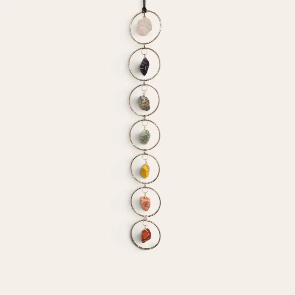 Movil Colgante 7 Anillos de Chakras Plateado