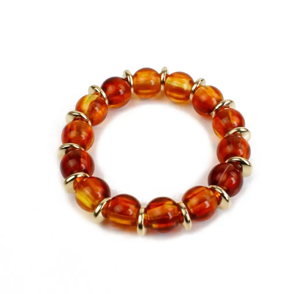Pulsera Elastica Chicle Ambar con Dorado