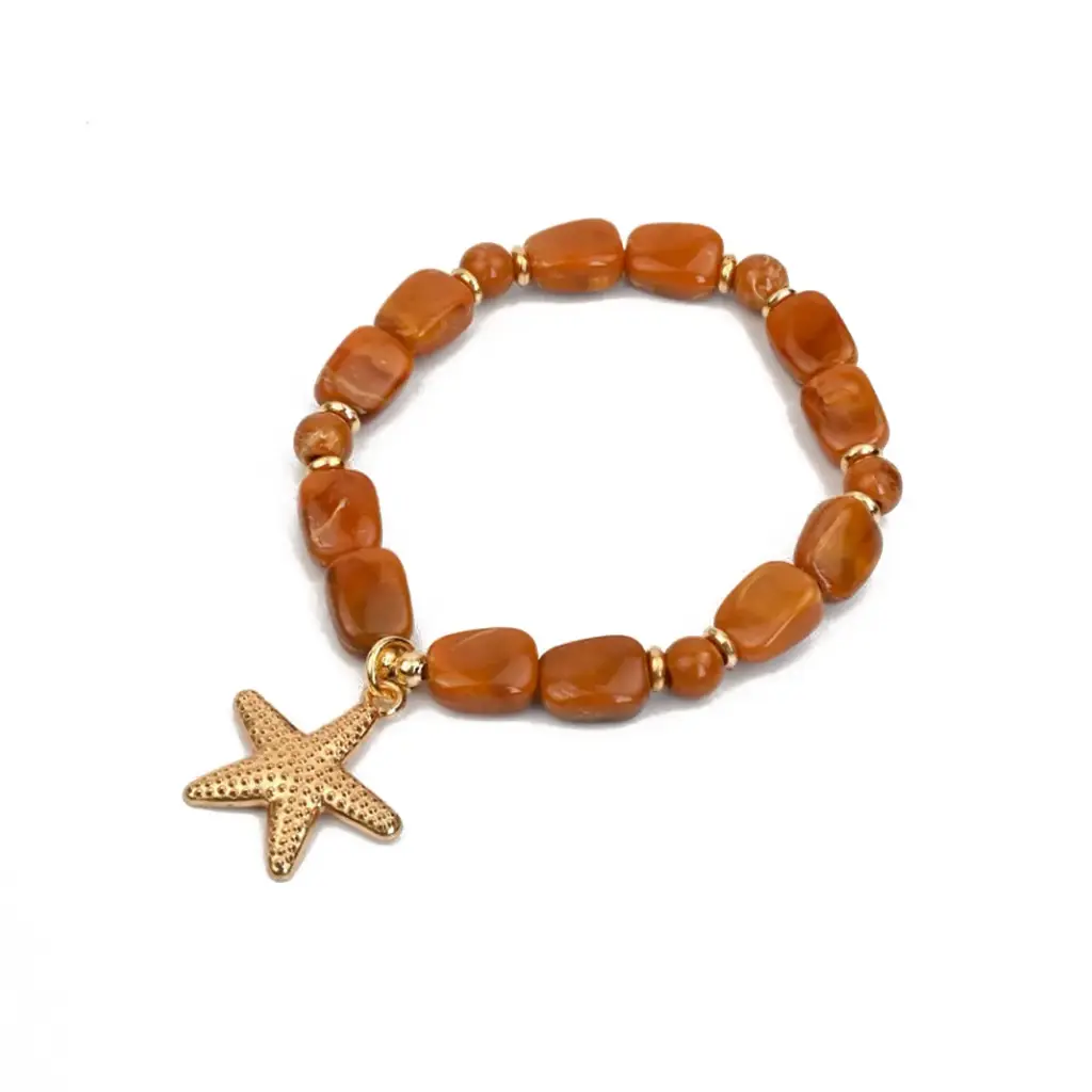 Pulsera Elástica de Acrílico Estrella de Mar