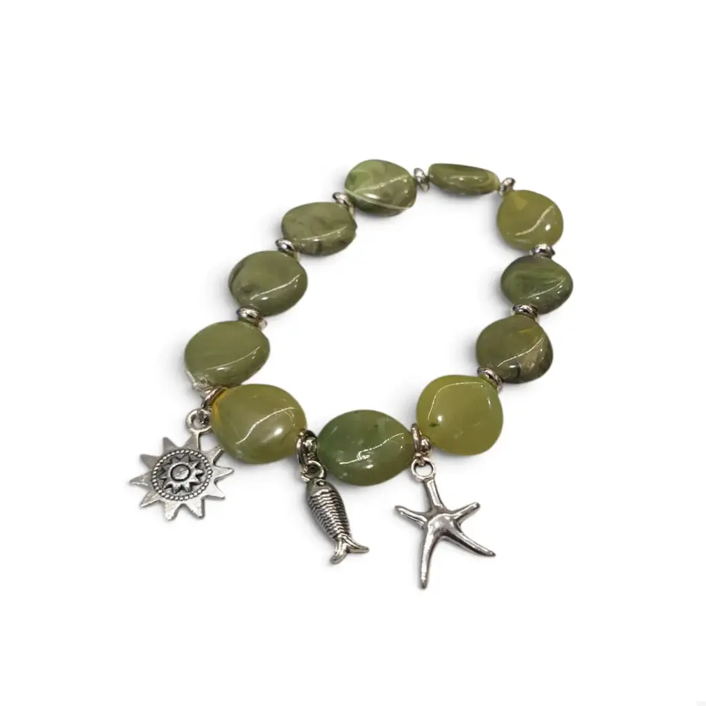 Pulsera Elastica Charms Verde