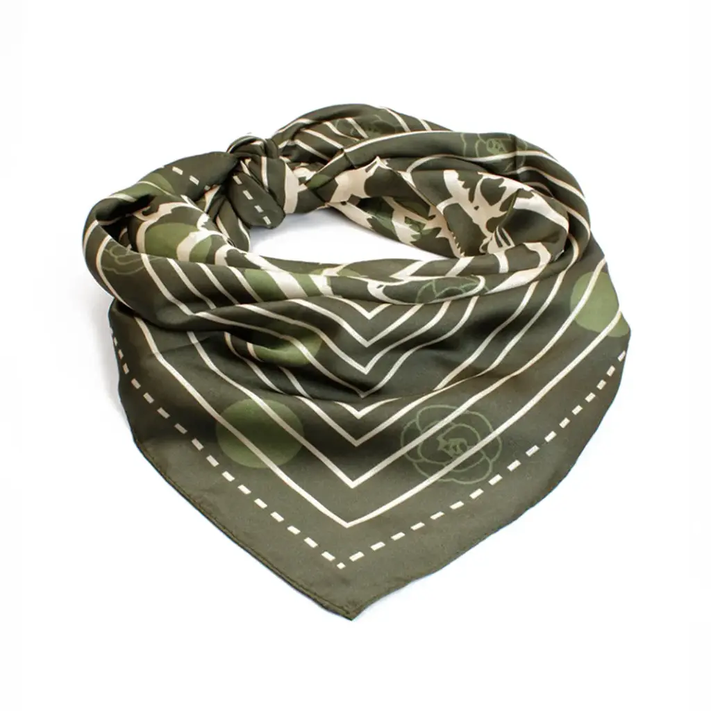 Pañuelo XXL Flower Maze Green 90x90cm