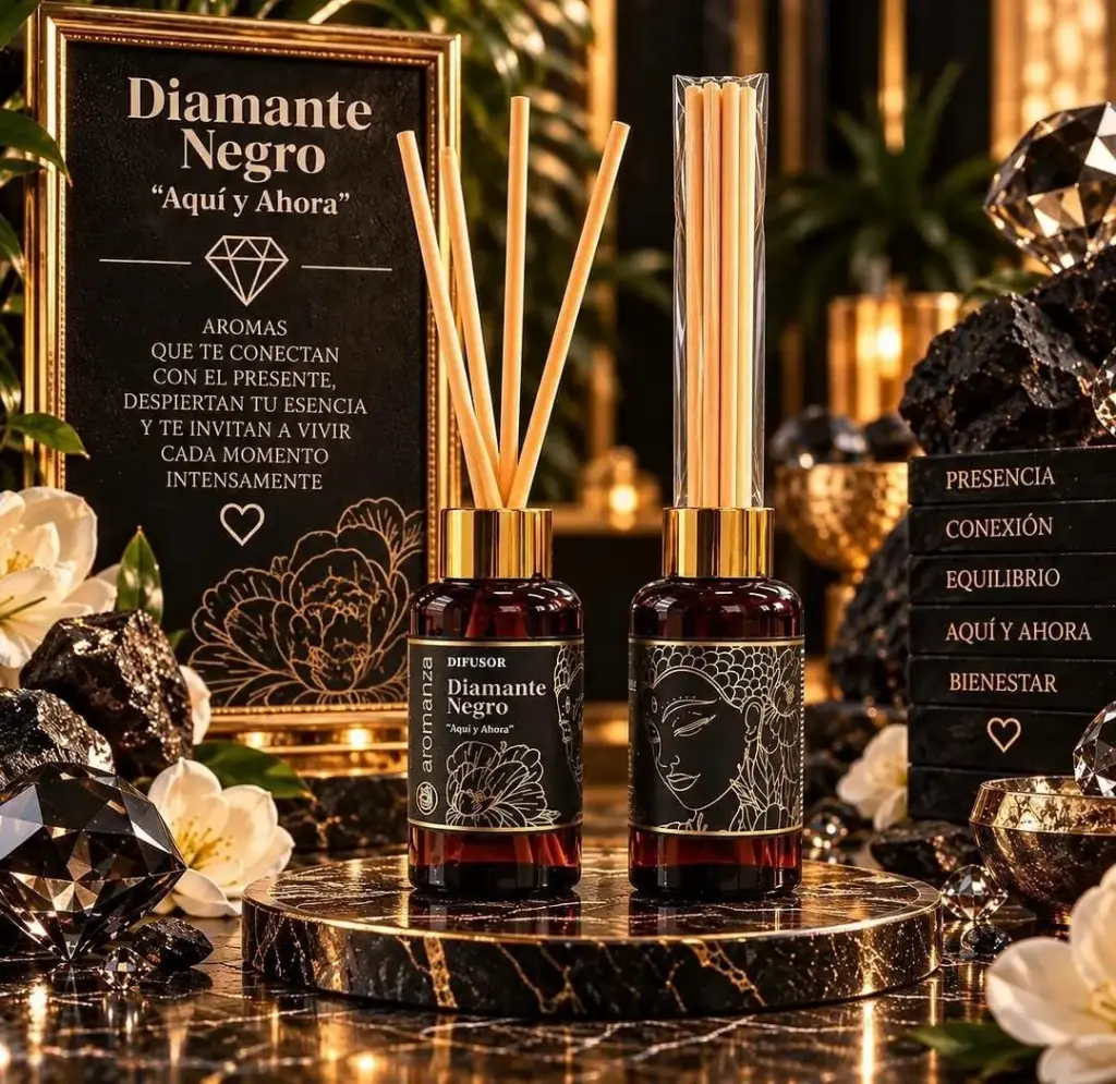 Difusor Aromanza 60ml Diamante Negro, Aqui y Ahora