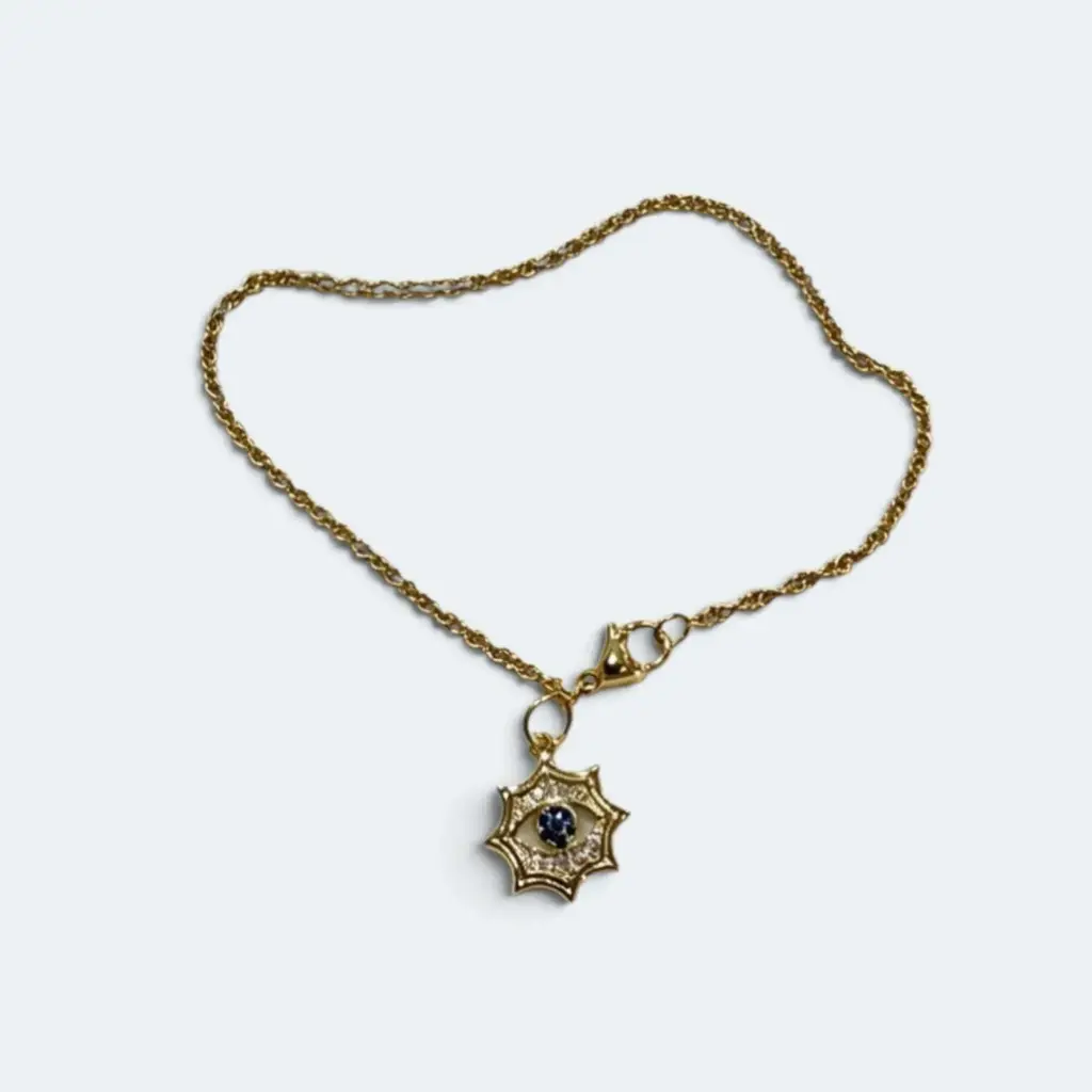 Pulsera Acero Dorado con Dije Ojo Turco 