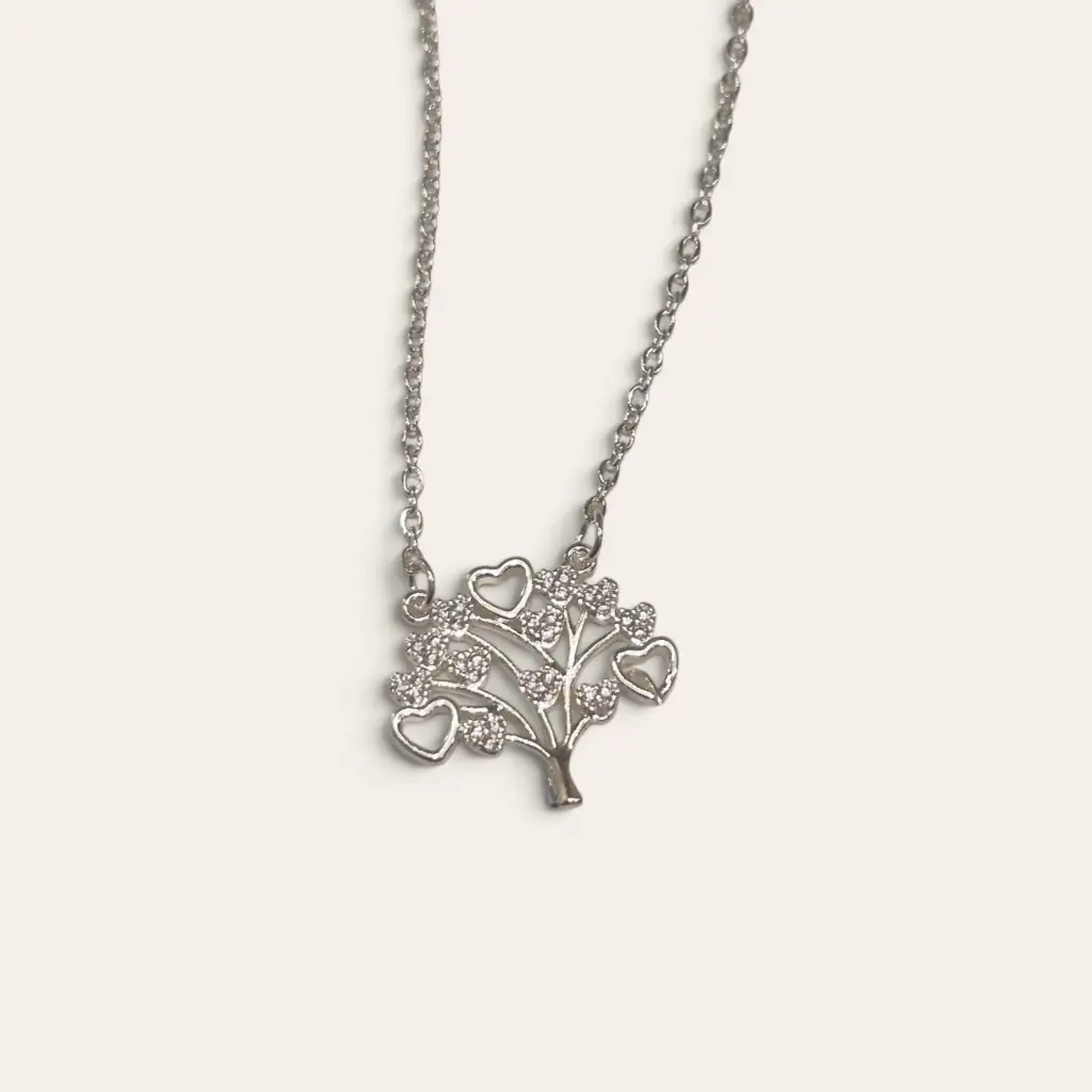 Collar Arbol de la Vida Acero Blanco 