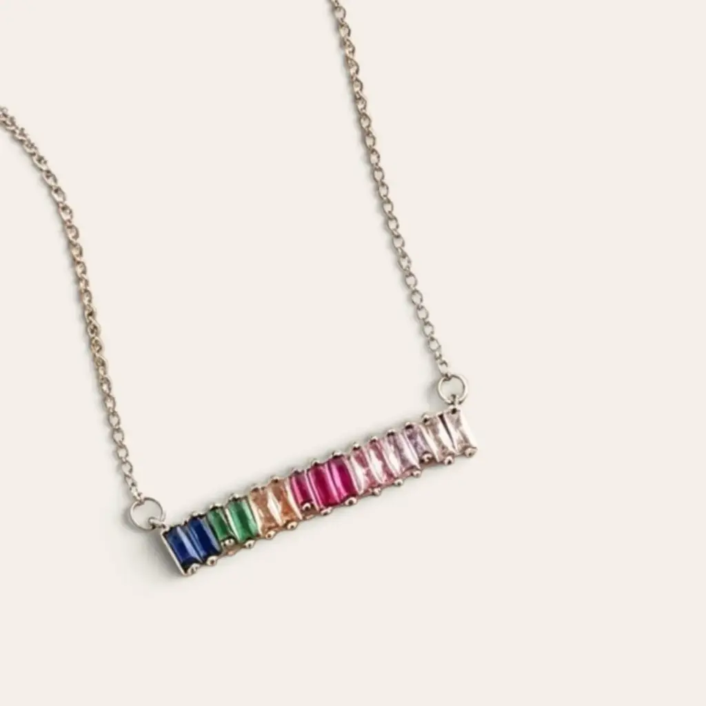 Collar con Dije Estras de Varios Colores
