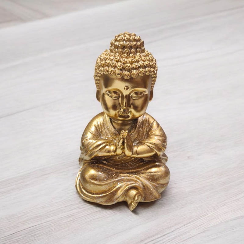 Buda Chico Dorado con Brillos 8cm Modelo N°3