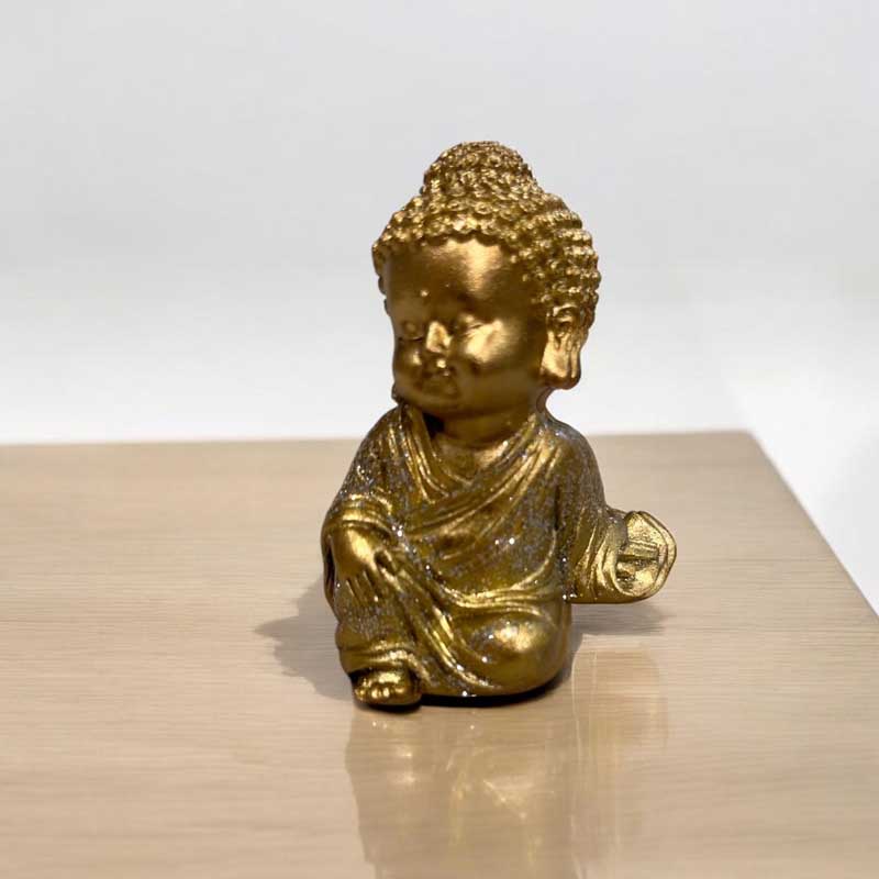 Buda Mini Dorado con Brillos 5cm Modelo N°1