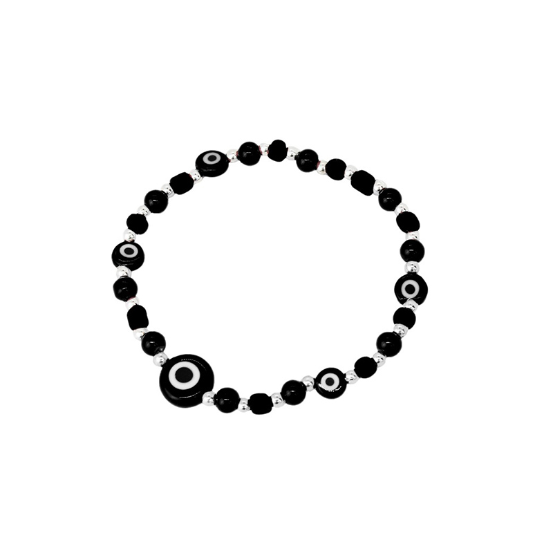 Pulsera Elastica Negra con Ojo Turco