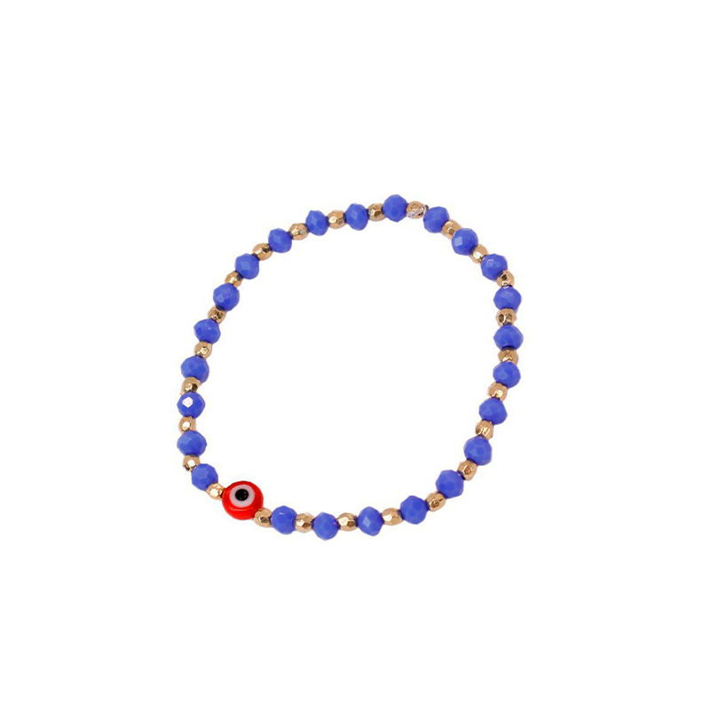 Pulsera Elastica Celeste con Ojo Turco Rojo