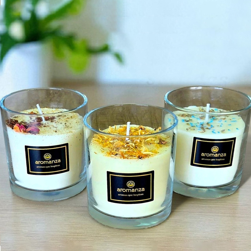 Vela Tennessee con Inclusion Petalos de Rosa