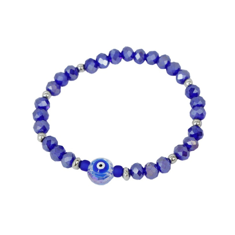 Pulsera Elastica Cristal Eye Azul