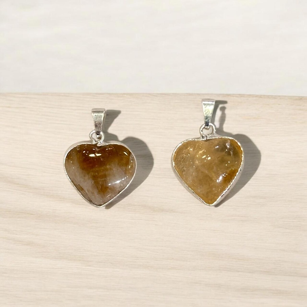 Dije Gema Citrino Corazon con Virola