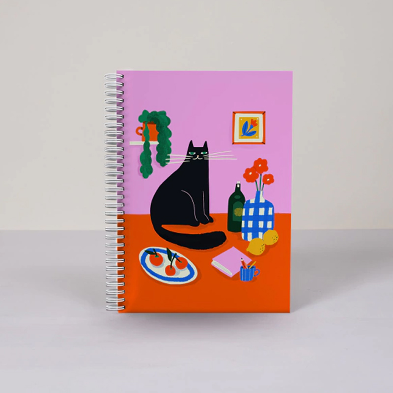 Cuaderno A5 Rayada Anillado Gato, Fera