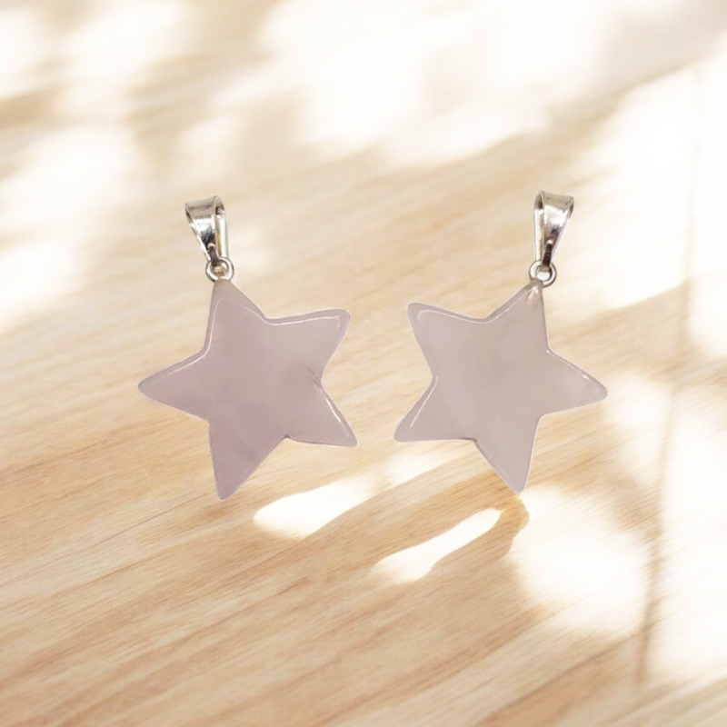 Dije Gema Cuarzo Rosa Estrella