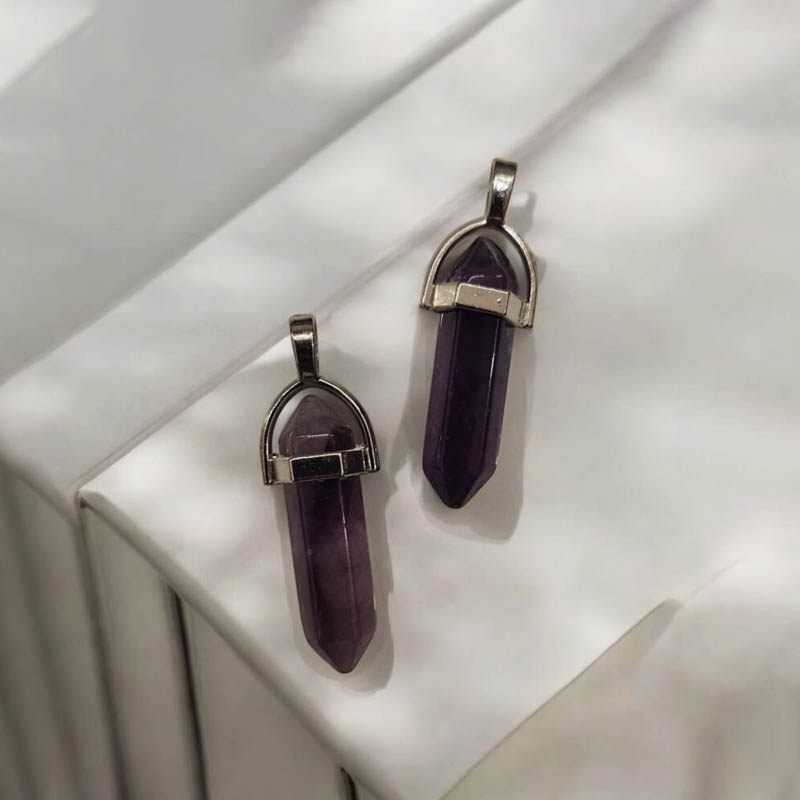 Dije Gema Pendulo con Engarce Amatista