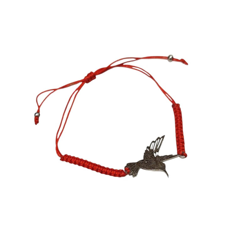 Pulsera Hilo Roja con Colibri
