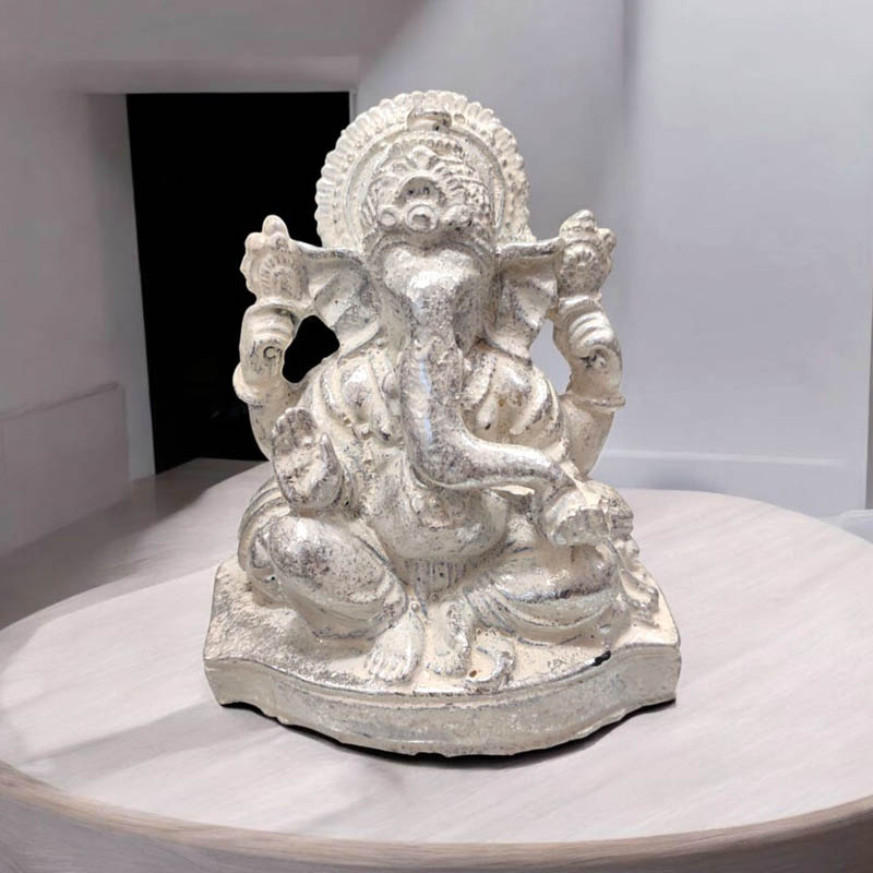 Ganesha Blanca Resina 11cm