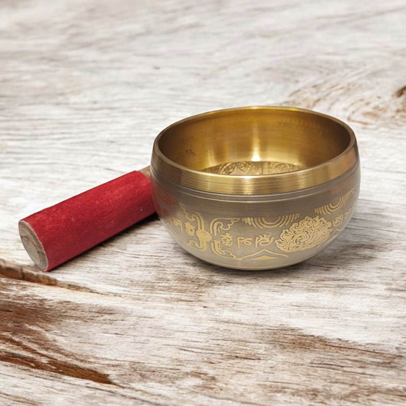 Cuenco Tibetano 11.5cm Dorado con Mantras