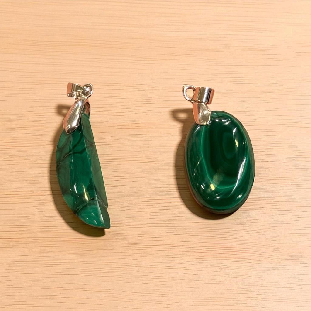 Dije Gema Malaquita Modelos Varios Grandes