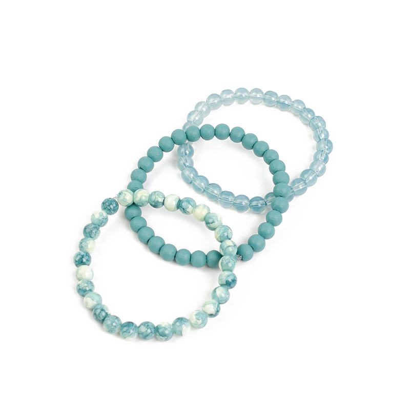 Set Tres Pulseras Elasticas Palette Tonos Verdes