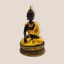 Buda Negro con Dorado sobre Base Resina 16cm