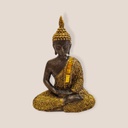Buda con Espejos Dorados Resina 21cm