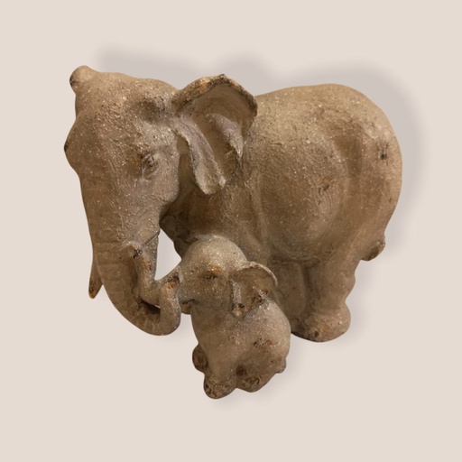 Elefante Mama e Hijo simil Piedra 21cm