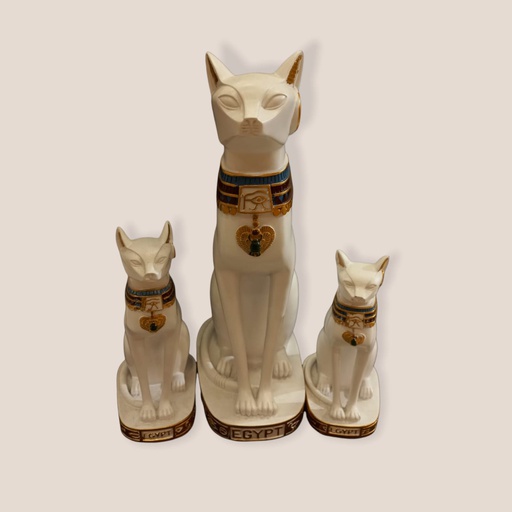 Gato Blanco Egipcio Resina