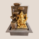 Fuente de agua Ganesha Dorada con Luz LED 40cm