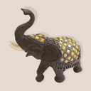 Elefante con Manto con Detalles Amarillos 23cm