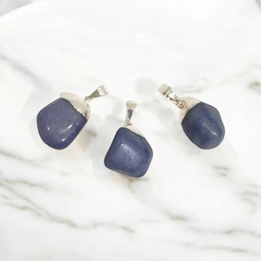 Dije Gema Cuarzo Azul Rolado Electroplate