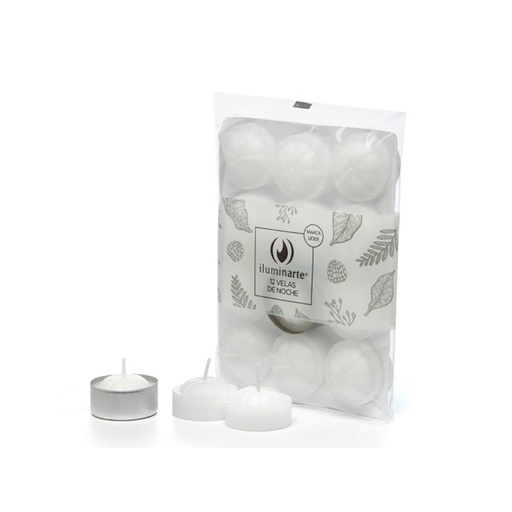 [7798081510503] Vela de Noche Blanca x12u, Iluminarte