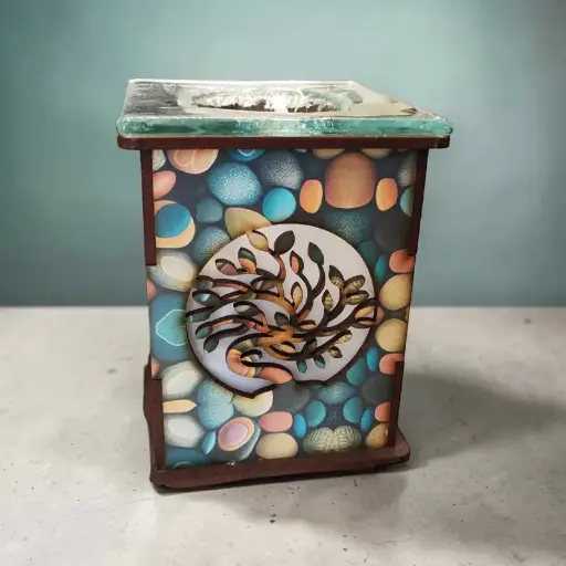 Hornito Eléctrico con Luz Colores Varios Arbol 13cm